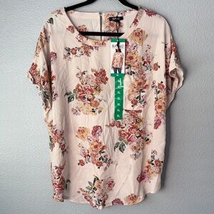 Buffalo David Bitton Floral Blouse - Cream and Pink